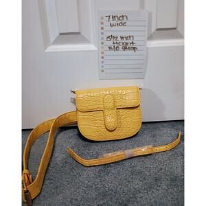 Women's Yellow Croc Embossed Mini Waist Bag / Fannypack - NWT